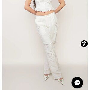 Danielle Guizio Embroidered Cargo Pants XXS